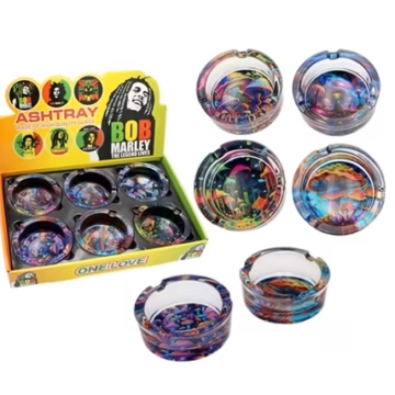 One Love Glass Ashtray - Mushrooms 6pk