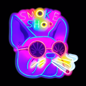 Neon Sign Design Print - Dog Smoke Shop