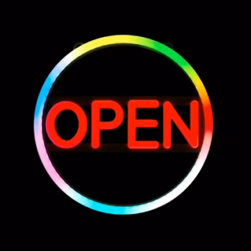 LED Circle Neon Sign – OPEN