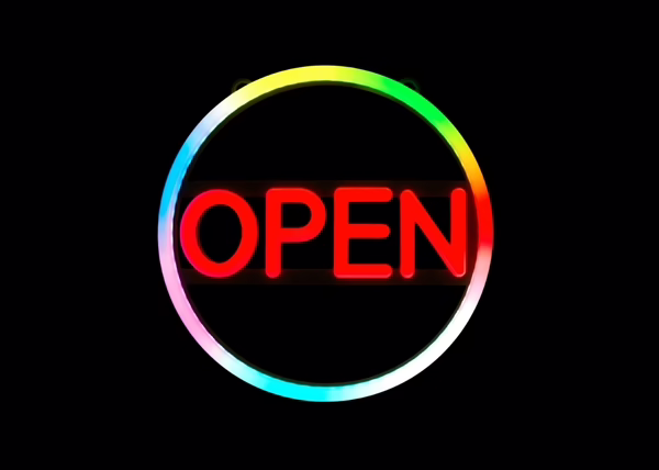 LED Circle Neon Sign – OPEN