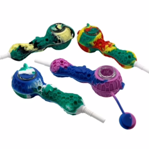 10ct Honeycomb Silicone Hand Pipe with Ceramic Tip