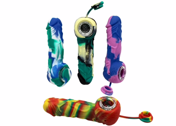 10ct Silicone Penis Pipe with Cap