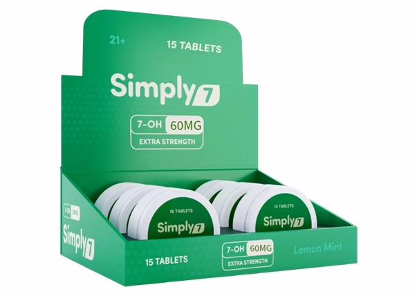 Simply7 Max Strength 60mg 7-OH Lemon Mint 15-Tablets