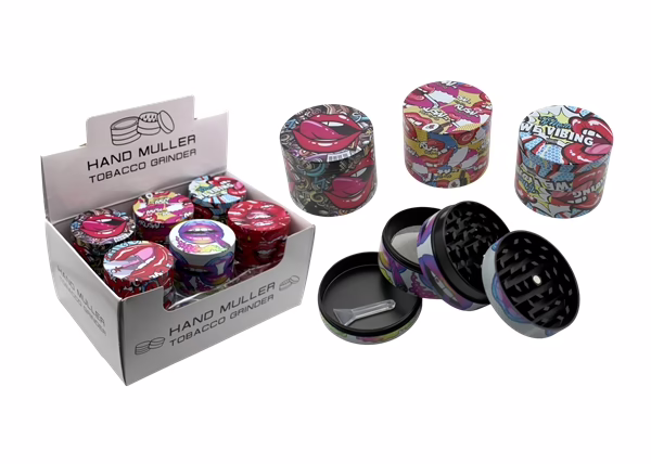 Hand Muller 50mm Tobacco Grinder – Lips 12pk
