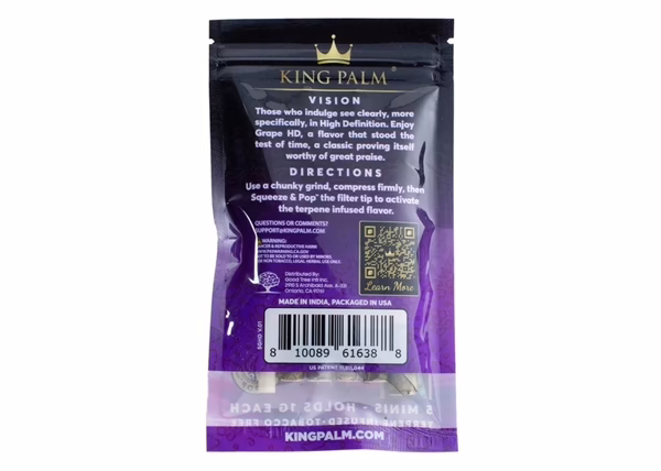 King Palm Grape HD – 5x15pk – Mini Rolls - Image 3