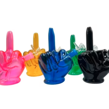 2ct 6" Middle Finger Glass Water Pipe