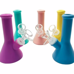 4ct 5" Silicone Unbreakable Beaker Water Pipe Assortment