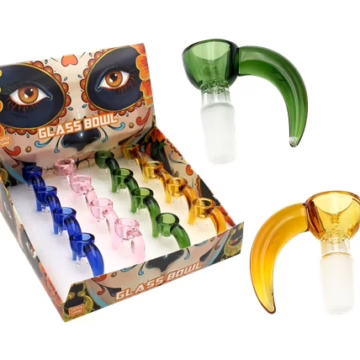 Horn Handle 14mm Glass Bowl Assortment 16pk