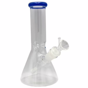 8" Color Rim Ice Pinch Beaker Water Pipe
