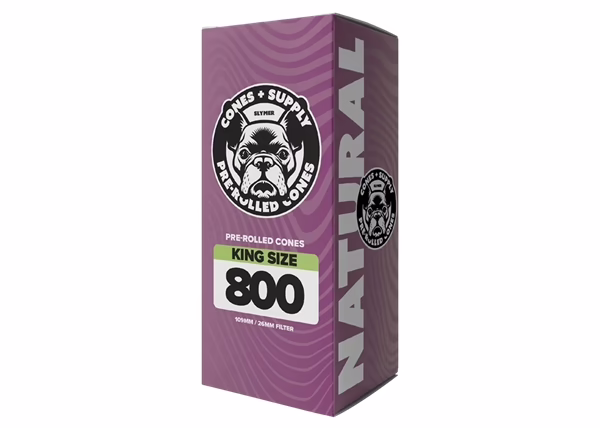 Cones Supply King Size Pre-Rolled Cones 109/26 – Brown – 800 Count
