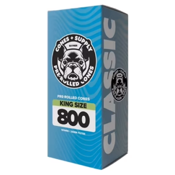Cones Supply King Size Pre-Rolled Cones 109/26 - White - 800 Count