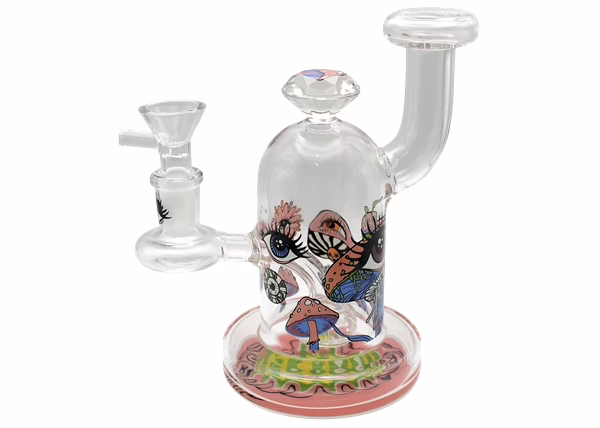 6" Mushroom Eye Diamond Art Water Pipe