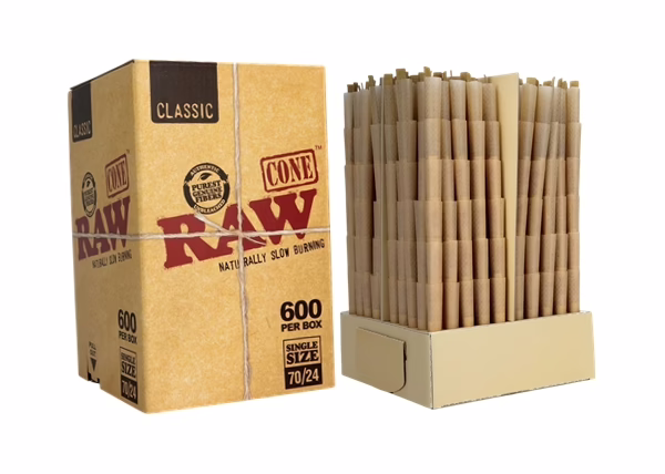 Raw Classic Bulk 70/24 Dogwalker Cones - 600ct