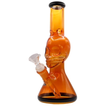 10" Skull Face Color Beaker Water Pipe