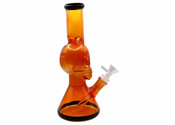 10" Skull Face Color Beaker Water Pipe