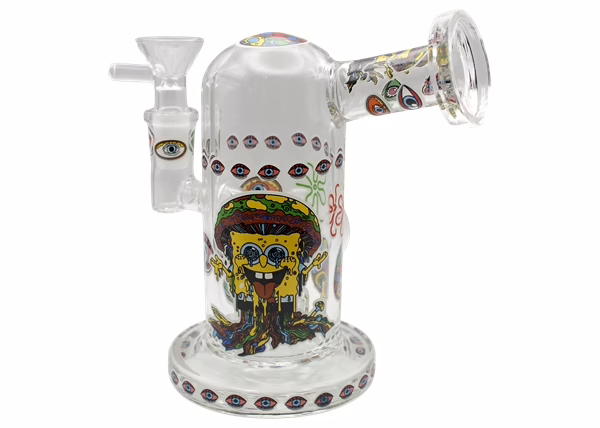 6" Trippy Spongebob Marble Eye Water Pipe