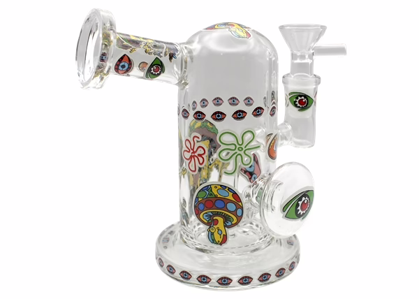 6" Trippy Spongebob Marble Eye Water Pipe