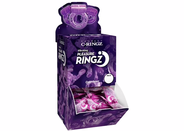 Vibrating Pleasure Ringz Display - Purple 36pc