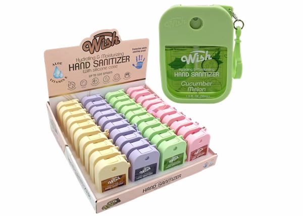 Wish Hand Sanitizer Spray with Silicone Case 40pk