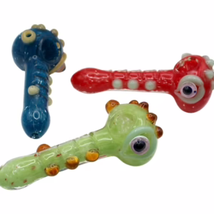 4ct 5" Eye Marble Chakras Frit Hand Pipe