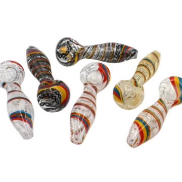 10ct 4" Rasta Strip Gristly Hand Pipe