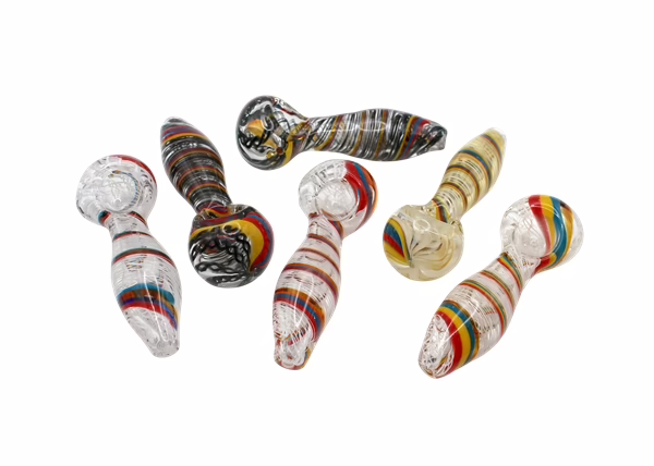 10ct 4" Rasta Strip Gristly Hand Pipe
