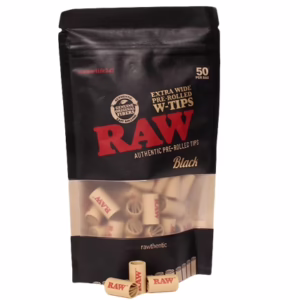 Raw Black Extra Wide Prerolled Tips 50pc