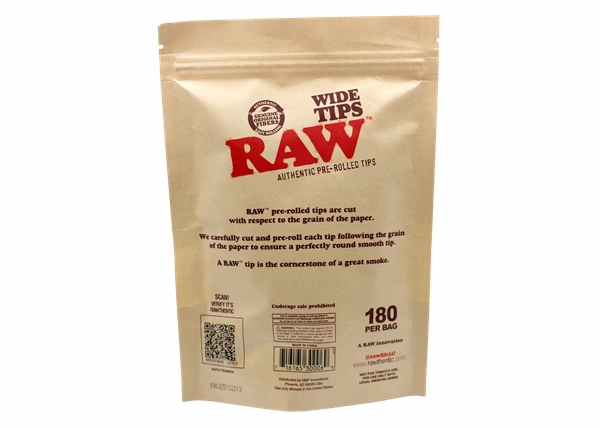 Raw Pre-Rolled Wide Tips 180pk