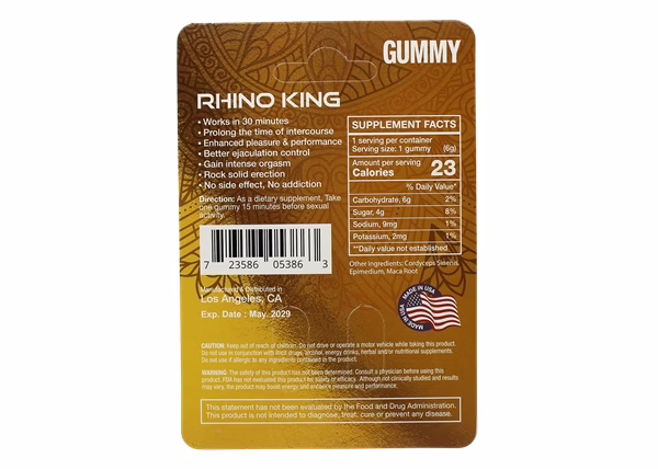 Rhino King Male Enhancement Gummy - Gold