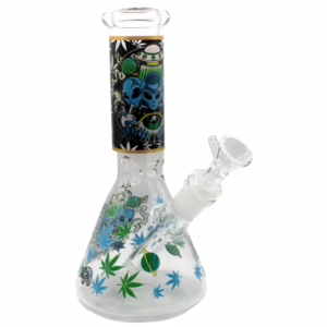 8" Glass on Glass Beaker Water Pipe - Alien