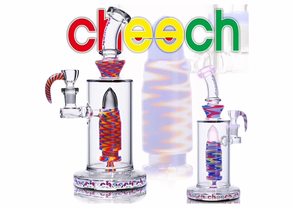 10" Cheech Colorful Zig-Zag Rocket Ripper Water Pipe
