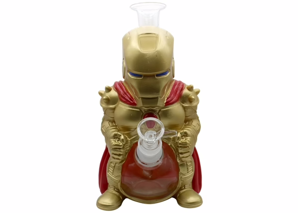 9" Gold Iron Man Water Pipe