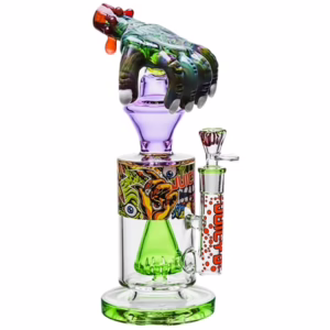 12" Juicy J Glass Vibrant Monstrous Claw-Hand Water Pipe