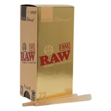 RAW Mini Bulk Prerolled Cones – Ethereal – King Size 75pk