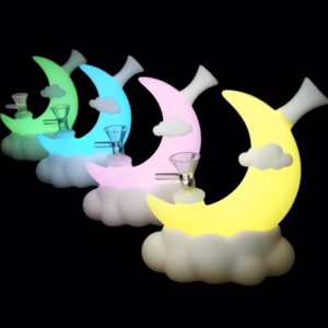 2ct 7" Dreamy Moon Glow Cloud Silicone Water Pipe