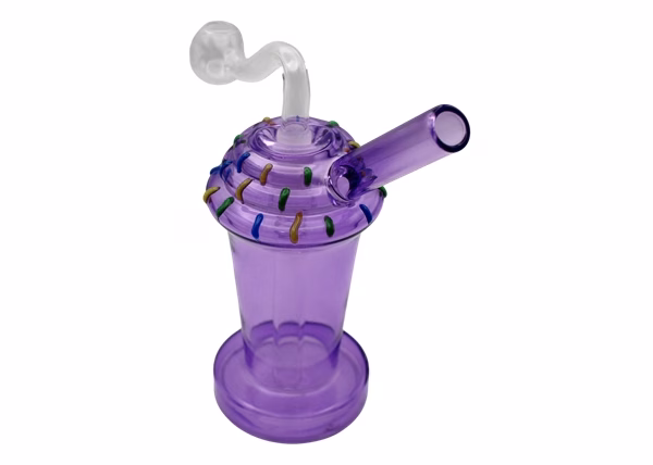 4ct 5″ Color Oil Burner – Glass on Glass Milkshake