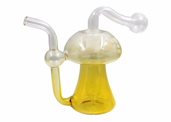 4ct 5″ Color Oil Burner – Glass on Glass Mushroom