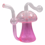 4ct 5″ Color Oil Burner – Glass on Glass Mushroom