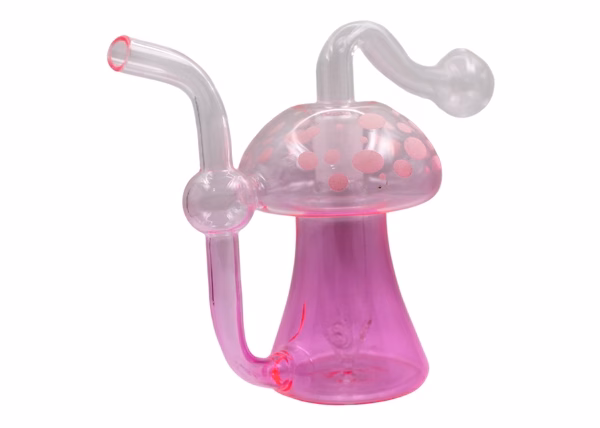 4ct 5″ Color Oil Burner – Glass on Glass Mushroom