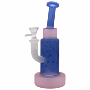 9" Frosted Spaced Out Etched Water Pipe