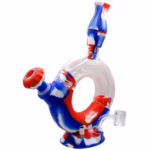 10" Silicone Glass Hybrid Donut Vortex All in 1 Water Pipe