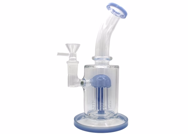 8" Tree Perk Color Rim Curve Water Pipe