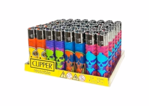 Clipper Lighter – Natural Skull 48pk
