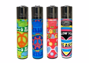 Clipper Lighter – Psychedelic Peace and Love 48pk
