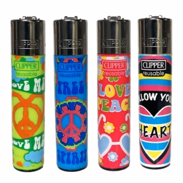 Clipper Lighter – Psychedelic Peace and Love 48pk