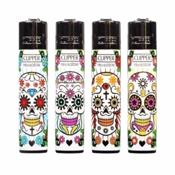 Clipper Lighter – Sugar Skulls 48pk