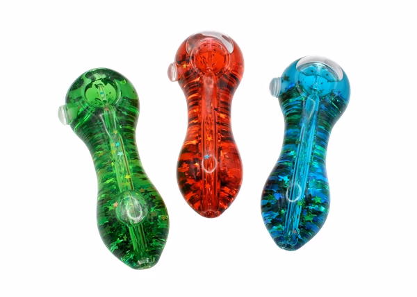 4ct 5″ Liquid Filled Glycerin Confetti Hand Pipe