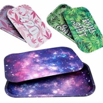 Medium Metal Rolling Tray with Magnetic Lid