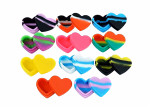 Silicone Heart Shape Stash Jars 38pk