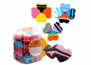 Silicone Heart Shape Stash Jars 38pk